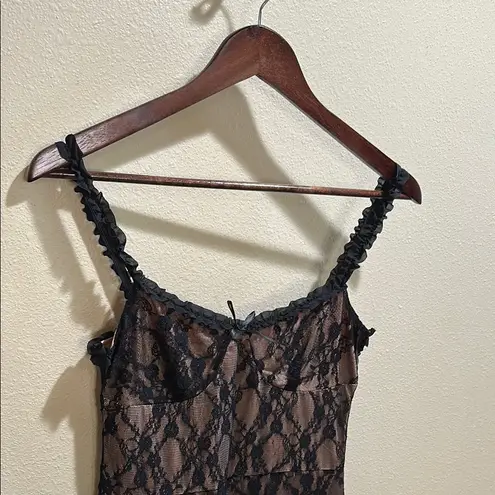 NWT Commense Size Small Lace Patchwork Cami Midi Dress Black