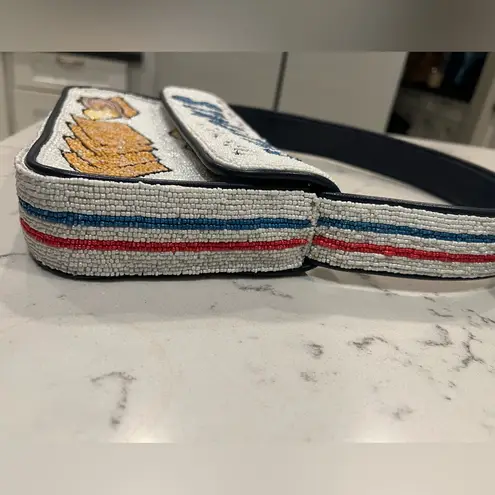 STAUD Stautines Crackers Saltines Beaded TOMMY Bag Shoulder Purse red blue white