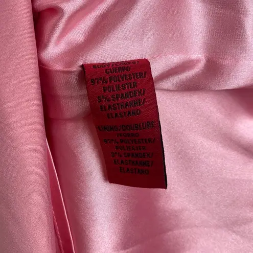 JS Collections Pink Satin Sleeveless Tiered Pleated Pencil Cocktail Prom Dress 4