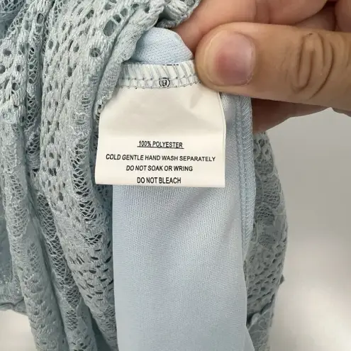 Hello Molly  Girls in Spain Blue Eyelet Lace Sleeveless‎ Maxi Dress Size Small