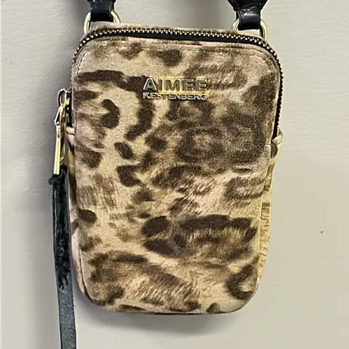 Aimee Kestenberg Animal Print Leather Just Saying Stadium Wallet Mini Crossbody