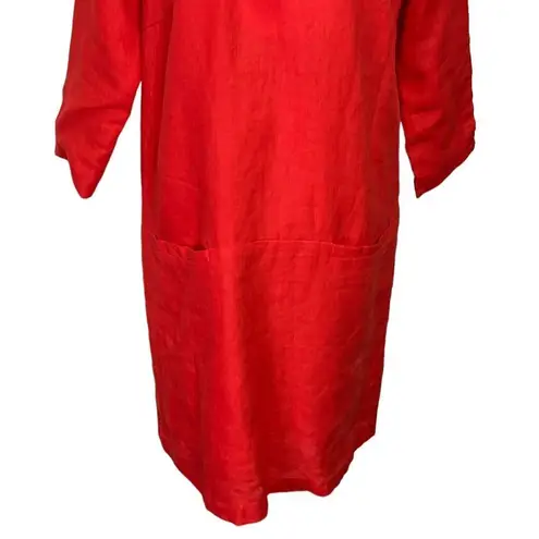 Emerson Fry NWT Weston Linen Shift Dress Red Women’s Size Medium Mod Mini