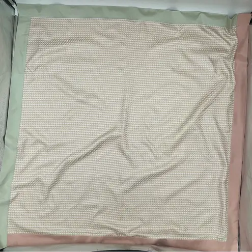 Jim Thompson Silk Scarf Woven Pastel 41" x 41" Pink Blue Yellow Green Border