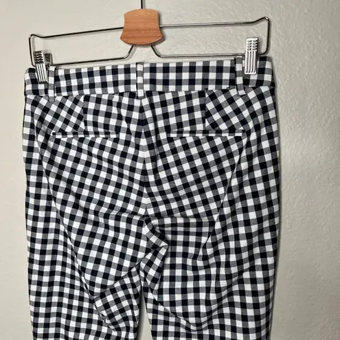 J. Crew Winnie Pant Navy White Gingham Checkered Slim Fit Size 2 Blue