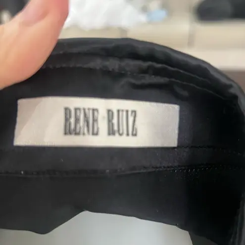 RENE RUIZ OPEN FRONT BLSCK BLOUSE TOP Black Size L