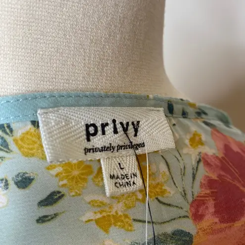 Privy #30 Mint green floral surplice bodysuit