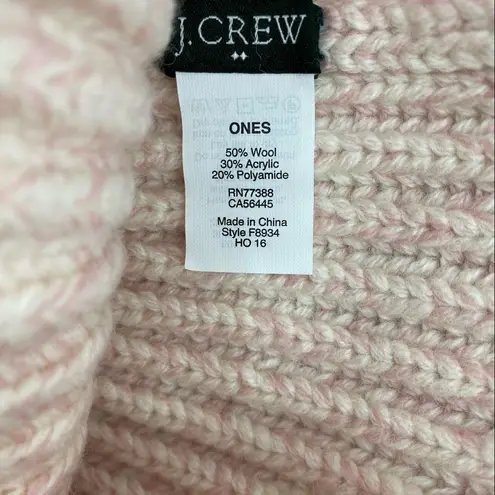 J.Crew  Wool Blush Pink/White Pom Pom Beanie OS