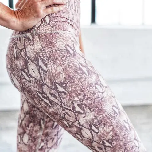 DYI S Signature Tight Printed Snakeskin Reptile HighRise Brown Leggings Workout