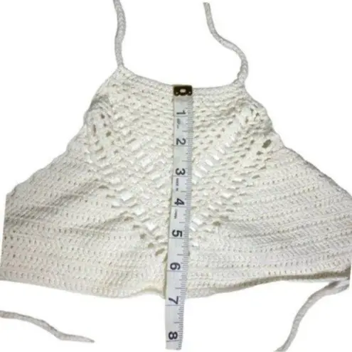 None Crochet Boho Bohemian Festival Bralette Hand Crafted Bikini Crop Top