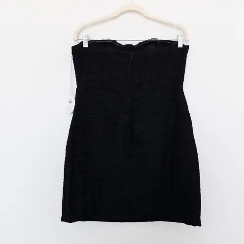 Petal and Pup Womens Dress Size XL Black Strapless Tweed Mini Bustier Chic Party