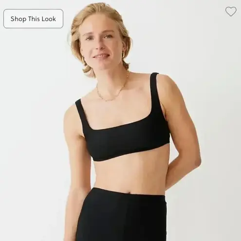 J.Crew  Squareneck bikini top in Black Size XS NWOT
