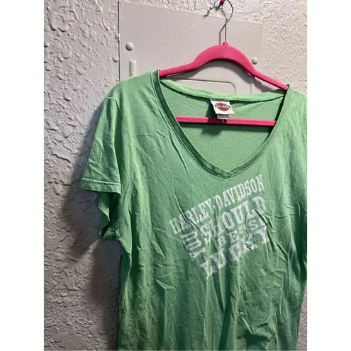 Harley Davidson You Should Be So Lucky Green V