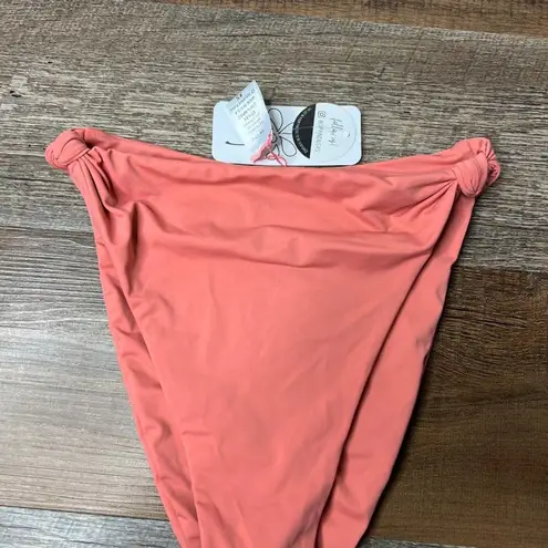 NWT Dippin Daisy's High Waisted Knot Cheeky Bikini Bottom Pink Coral XS