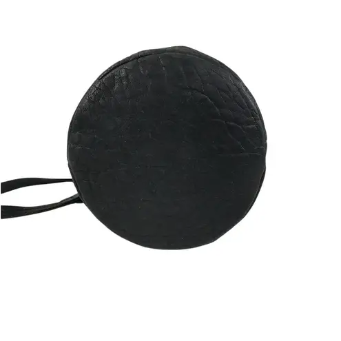 SHE + LO Lambskin Leather Chain Drawstring Bucket Bag Black Boho Rare Whimsy EUC - Image 6