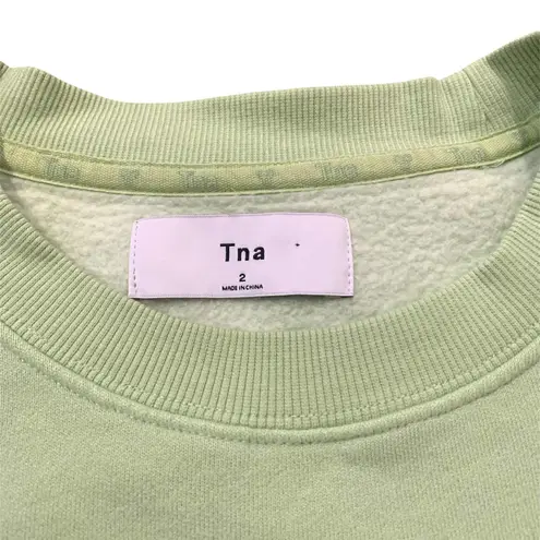 Tna Aritzia Cozy Fleece Perfect Crewneck Sweatshirt Lime Green Size 2 Oversized
