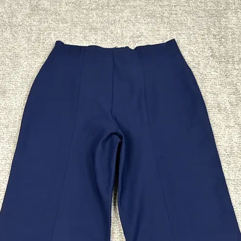 Maria Pinto Zadie Pants Womens 12 Navy Stretch Wide Leg Long Zip Front USA 30x35 Blue