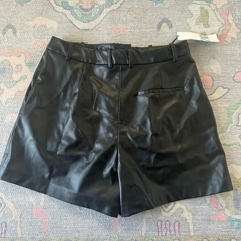 ZARA NWT  High Waist faux Leather Shorts