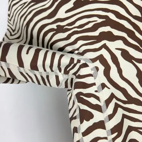 All Access Center State Zebra-Print Compression Leggings Size Medium M EUC