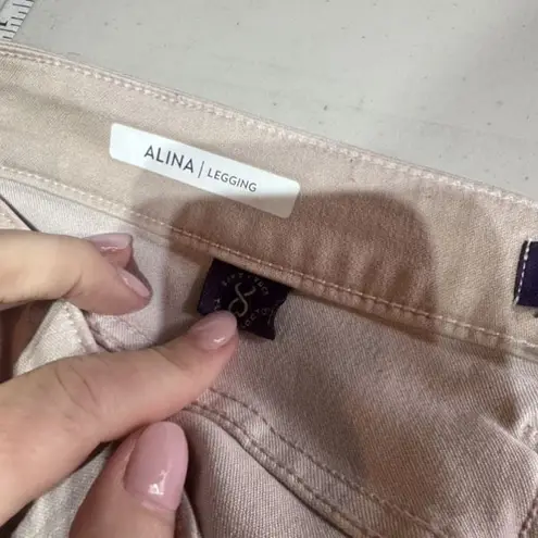 NYDJ Alina Legging Skinny Jeans Khaki Tan Color Size 14W