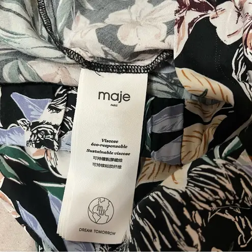 Maje Floral Print Twill Satin Women's Shorts