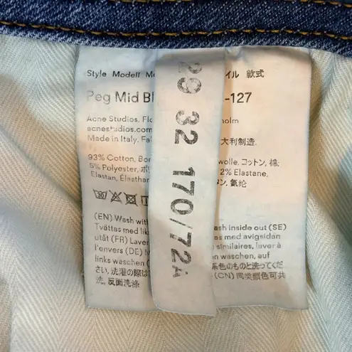 Acne Studios Bla Konst Peg Mid Blue Denim Jeans Tag 29 actual 26/28 Italy