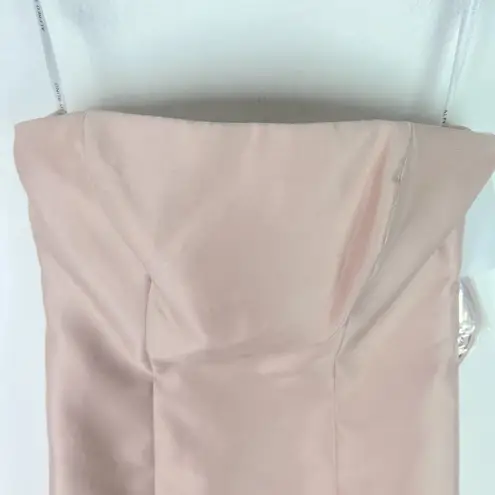 Alfred Sung NWT Strapless Satin A-Line Gown in Cameo Dress D764 Size 4 NEW