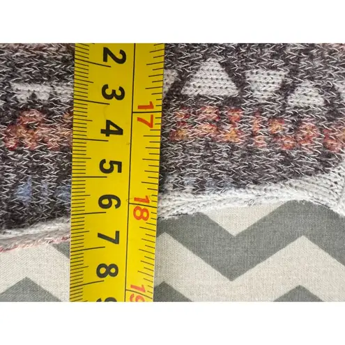 Chelsea & Theodore Boho Print Knit Top Size M Brown Size M