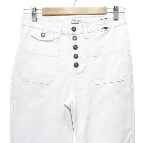 Judy Blue NWT White High Rise Button-Fly Patch Pocket Flare Jeans Size 27 NEW - Image 5