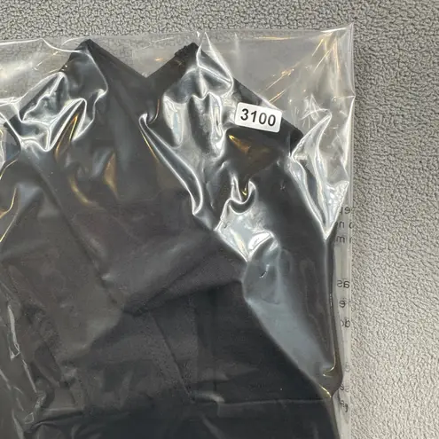 Solemio Crop Top M Black Off Shoulder Sleeves V Neck Ruched Tank Top