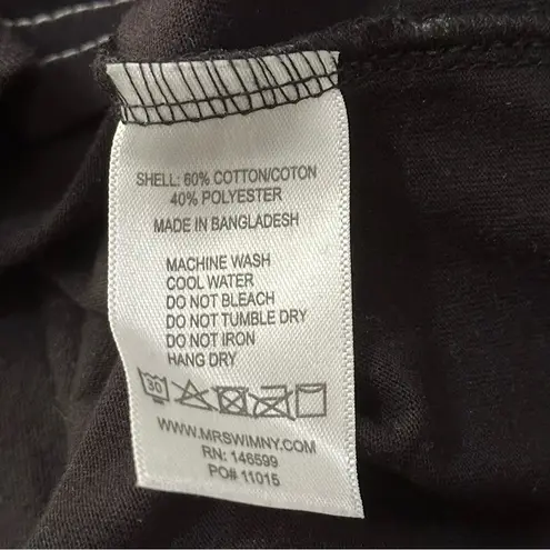 Mister New York Size S Black Contrast White Stitch Cotton Short Sleeve T