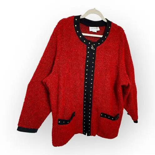 C.D. Daniels Red Boucle Stud