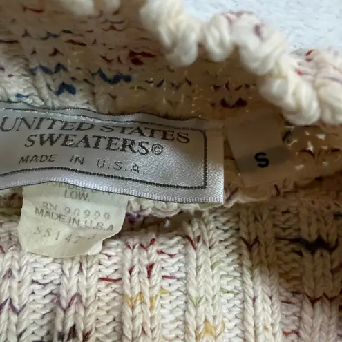 United States Sweaters VTG S Speckled Knit Cotton USA Mockneck 90s Cozy Winter