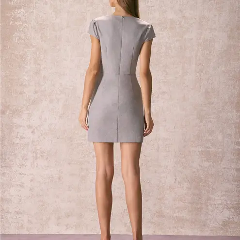 Rihoas Grey Square Neck Cap Sleeve Mini Dress Gray Size XS
