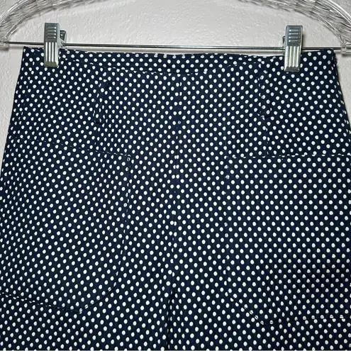ZARA ‎ Navy White Polka Dot Wide Leg Pants Women’s Medium Career Preppy Office