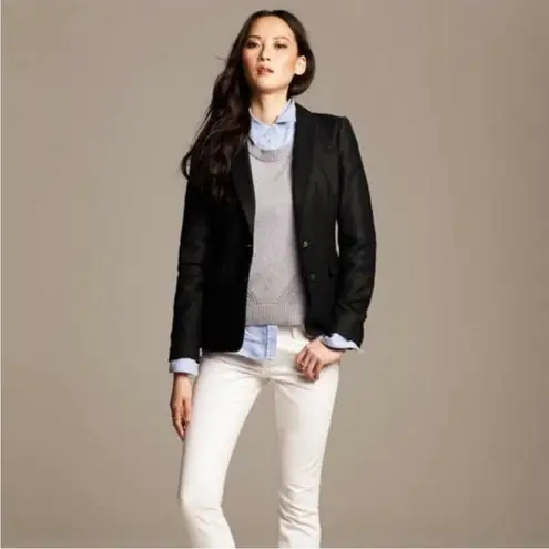 Banana Republic  Black Wool Twill H acking Jacket, 8