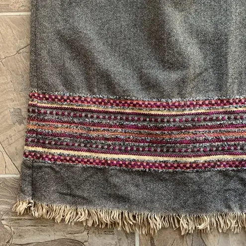 Vintage Sag Harbor Boho Fringe Hem Maxi Length Skirt Sz 12 Brown