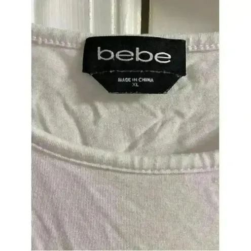 Bebe  WHITE short sleeve cold shoulder top  XL