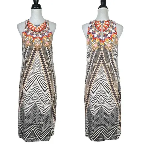 HD in Paris Anthropologie Solstice Printed 100% Silk Sleeveless Midi Shift Dress