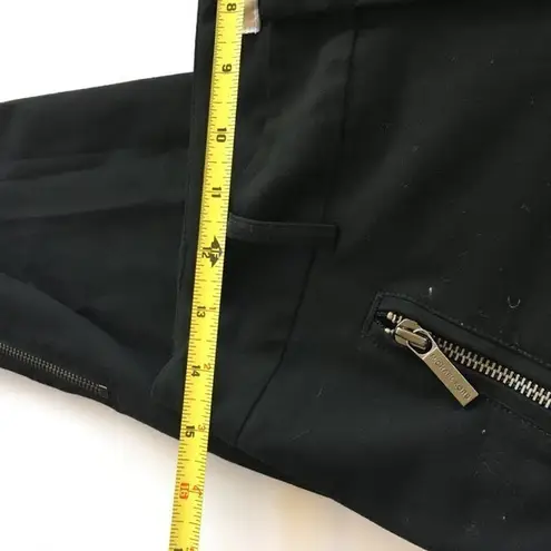 Michael Kors MK Womens Gold Zip Front Pockets Black Ankle Zip Pants Size 4 Work