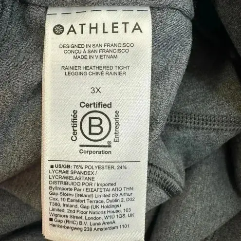 Athleta Sold  Rainier gray heathered tights leggings gray size 3X NWOT