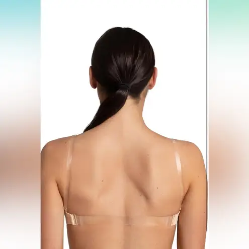 Capezio CAMI BRA WI BRA TEK Women's Cream Bralette NUDE clear Straps Dance