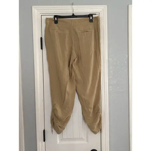 Ralph Lauren Pants Cinch Ankle Relaxed Jogger High Waist Khaki Beige 10 Classic