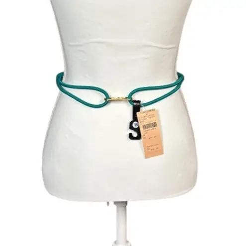 Vintage Casual Corner Statement Belt Size Small Boho Turquoise Rope Braid Artsy Green