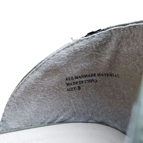 Restricted Oxford Shoes Womens 8 Green Suede Open Side Lace Up D'Orsay Flats