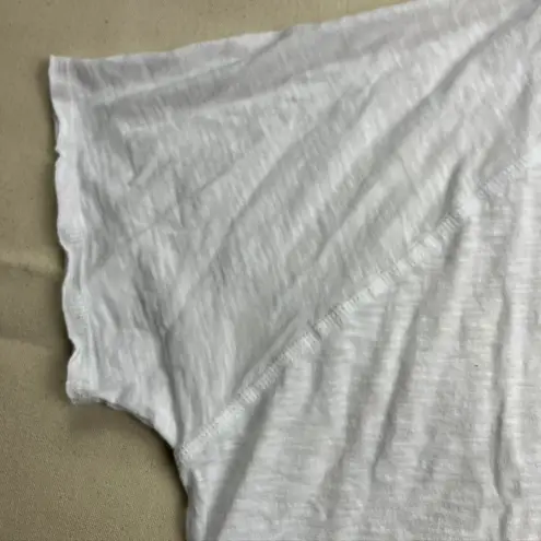 Bobi Los Angeles White Split Neck Tee Size L 100% Cotton New Minimalist Size L