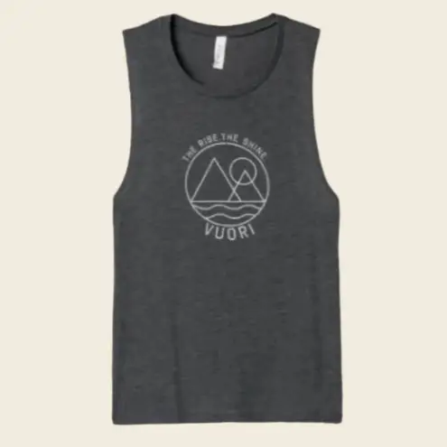 Vuori The Rise The Shine Tank Top Muscle Tee Shirt Dark Heather Gray Size Medium