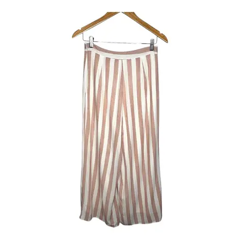 Sadie & Sage Striped Wide Leg Palazzo Pants Bohemian Lined Women Size Small Pink