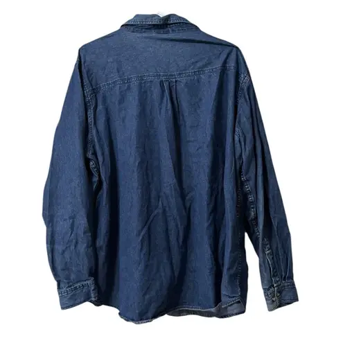 Cabin creek Denim Farm Animal Barn Embroidered Button Down 22W Plus Women Shirt