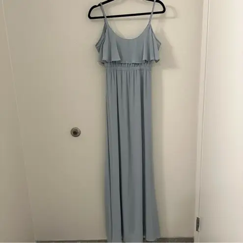 Show Me Your Mumu  Caitlin Ruffle Maxi Dress light Blue Size medium