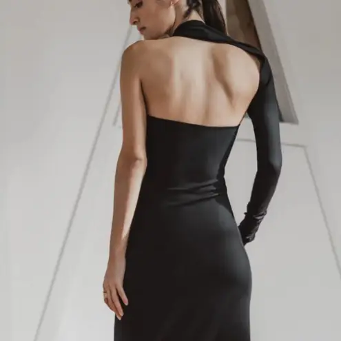MARCELLA NEW YORK Manhattan One Shoulder Gown Black